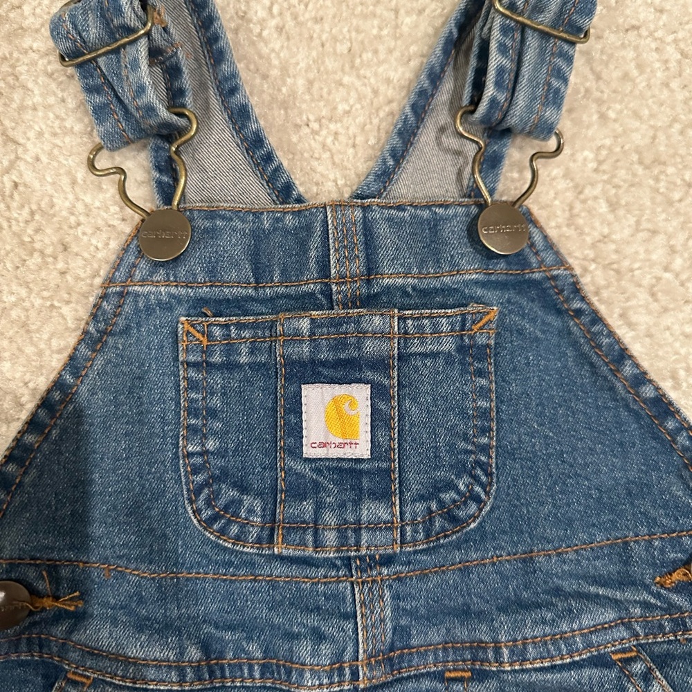 Carhartt Blue Denim Bib Overalls - Picture 2 of 3